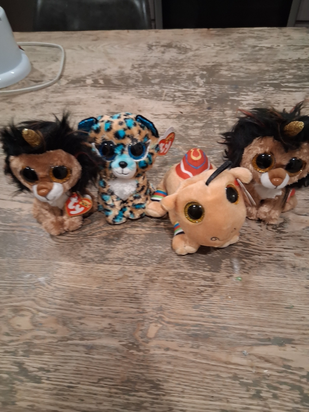 Ty Plush Small Pets Set — Tan, Blue, Black, Gold